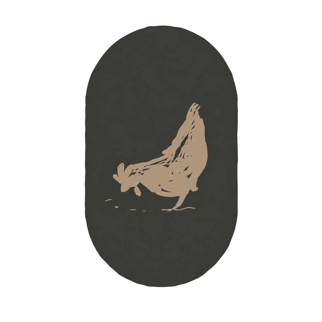Hand-drawn chicken badge
